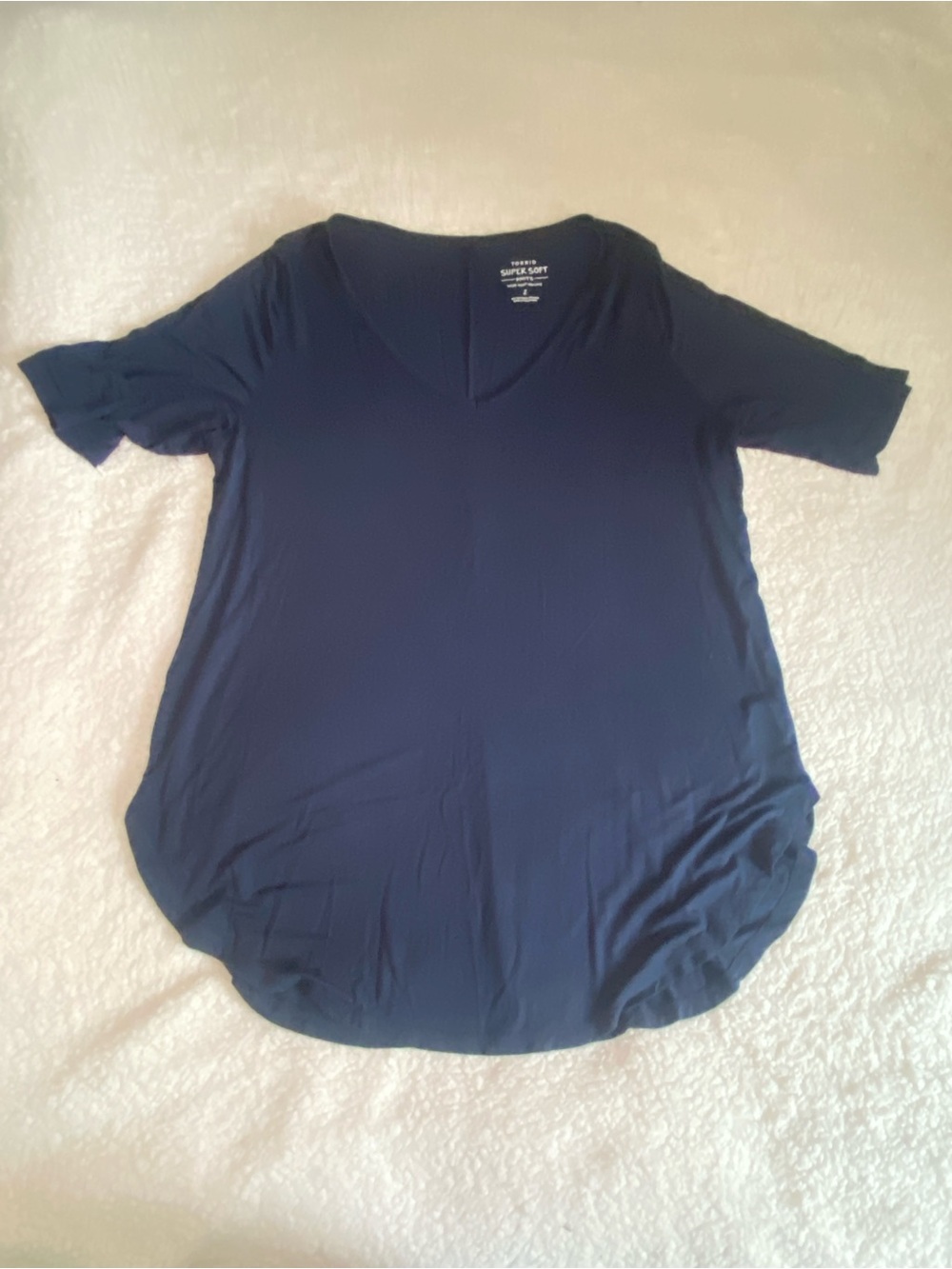 torrid Navy V-Neck Short Sleeve Tee